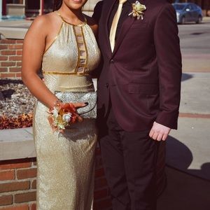 Gold prom dress
